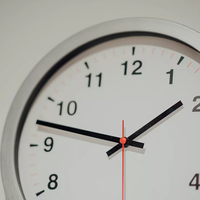 Cropped angle of a wall clock
