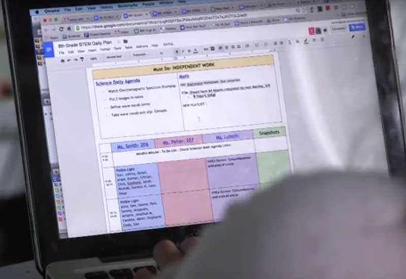 Screenshot of planning dashboard on laptop