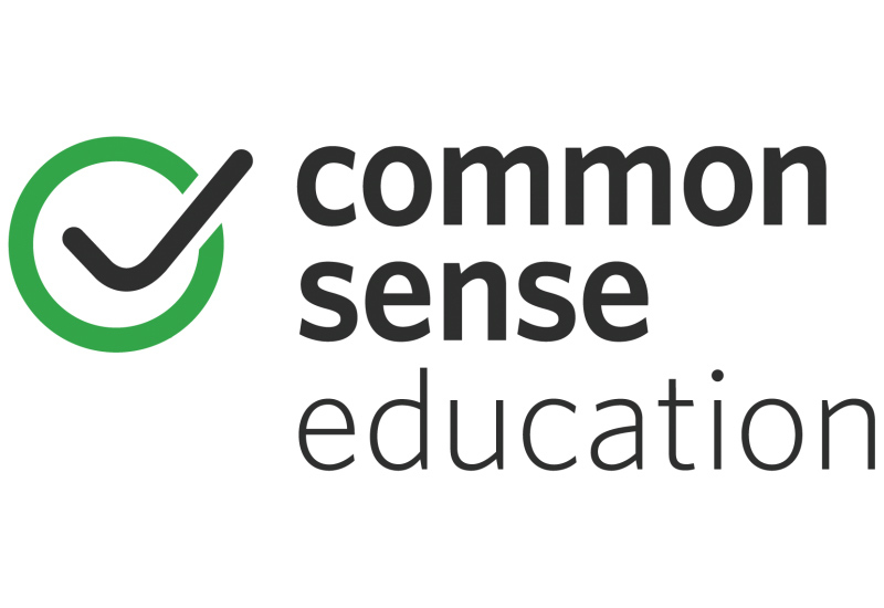 Logo for Common Sense Education, showing a black check mark inside a green circle
