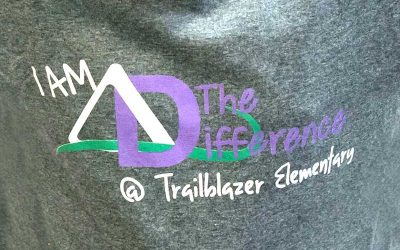 Gray T-shirt that reads "I am the difference at Trailblazer Elementary"