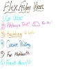 Example of a Flex Friday menu with ideas listed in different colors